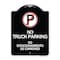 Signmission Bilingual No Parking No Truck Parking No Estacionamiento De Camiones Alum, 24" x 18", BW-1824-24305 A-DES-BW-1824-24305 - alternate 1